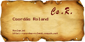 Csordás Roland névjegykártya
